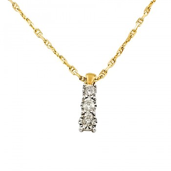9ct gold Diamond Pendant with chain